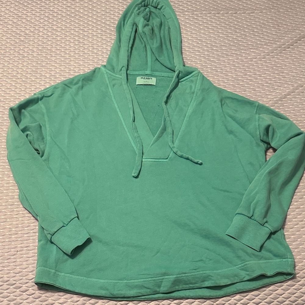 Women's Green Teal Hoodie Sweater